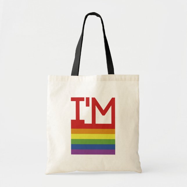 Bolso De Tela Soy gay | Bandera arco iris (Frente)