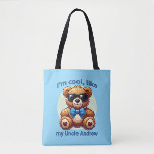 Bolso De Tela Soy Guay Teddy Bear con Personalizable Blue Bow