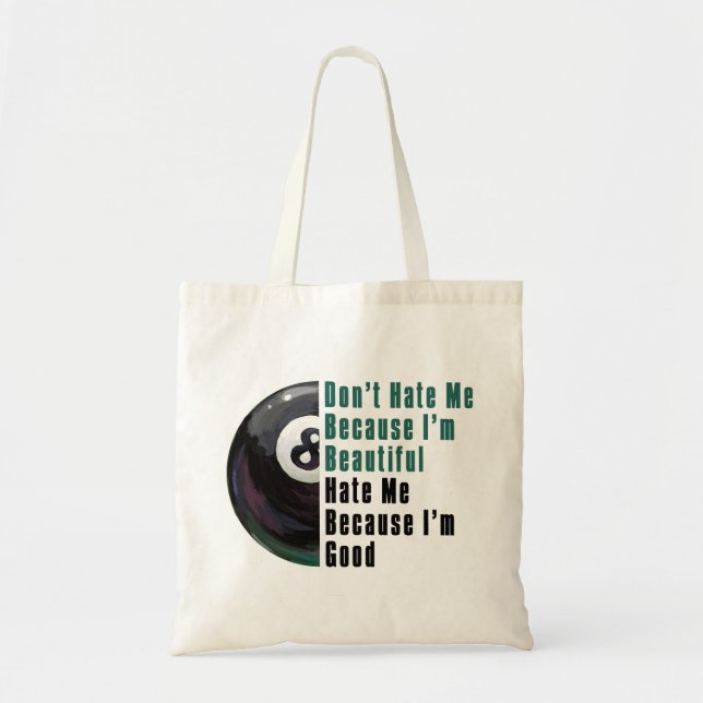 Bolso De Tela Soy Hermosa, Soy Buena 8 Ball (Frente)