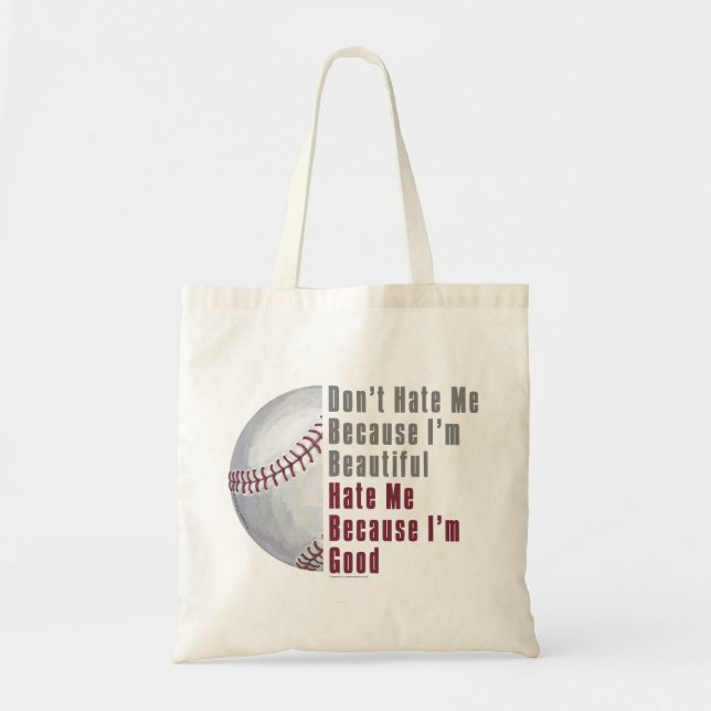 Bolso De Tela Soy Hermoso. Soy Buen Béisbol. (Frente)