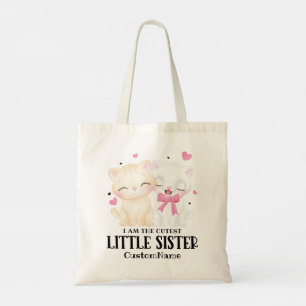 Bolso De Tela Soy la hermana más linda Personalizado de gatos