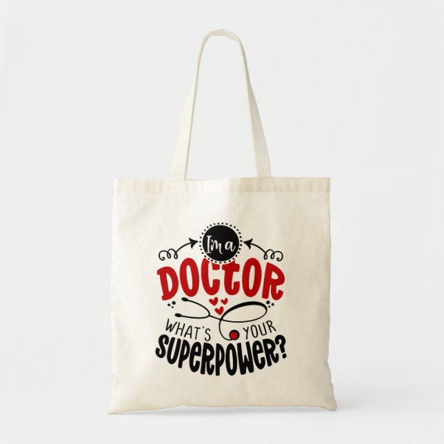 Bolso De Tela Soy médica, ¿cuál es tu superpoder? (Frente)