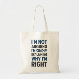 Bolso De Tela Soy no discutiendo yo estoy explicando