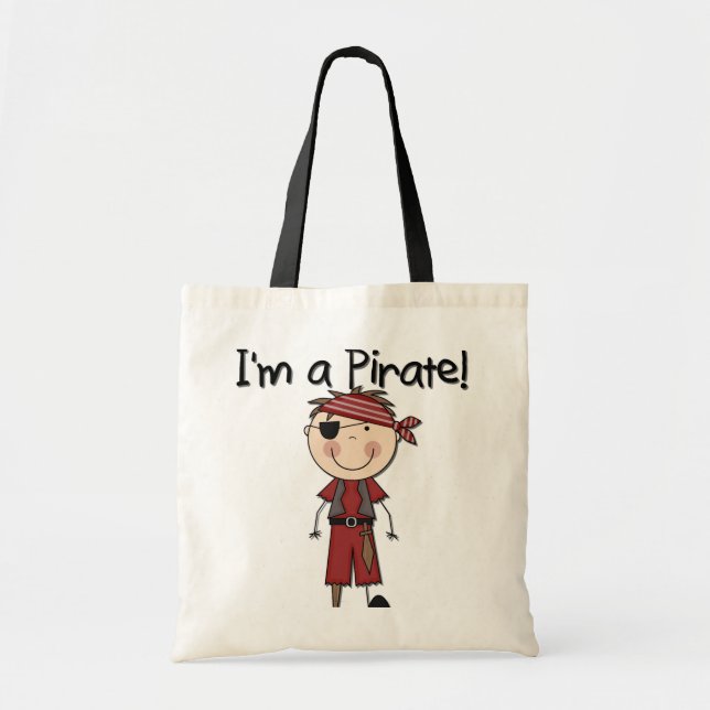 Bolso De Tela Soy pirata - las camisetas del muchacho y regalos (Frente)
