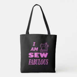 Bolso De Tela Soy Poca En Negro Y Rosa