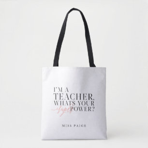 Bolso De Tela ¿Soy PROFESOR, CUÁL SOY SU SUPERPODER?