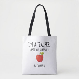 Bolso De Tela ¿Soy profesor, cuál soy su superpotencia?