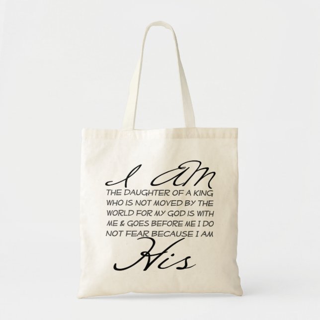 Bolso De Tela Soy su inspiración cristiana (Frente)