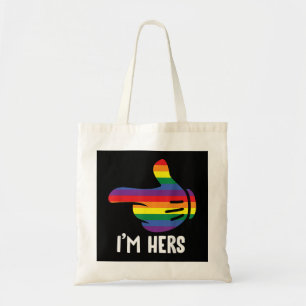Bolso De Tela Soy su pareja lésbica arcoíris divertida Orgullo L