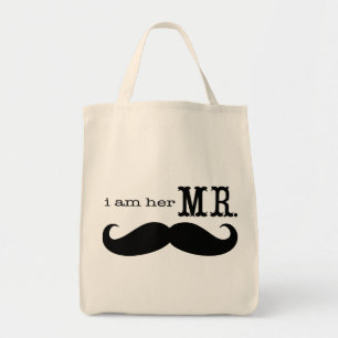 Bolso De Tela Soy su Sr. Mustache Grooms luna de miel