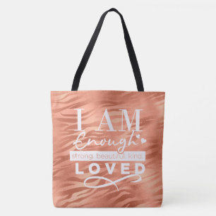 Bolso De Tela Soy suficiente Tote de impresión de tigres espumos