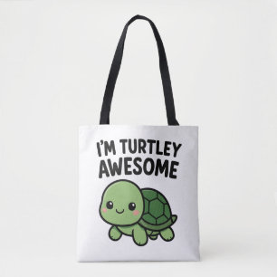 Bolso De Tela Soy Totalmente Genial Gráfico de Tortuga Divertida