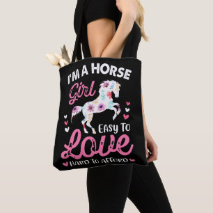 Bolso De Tela Soy un Chica de Caballos Fácil De Amar De Dura.