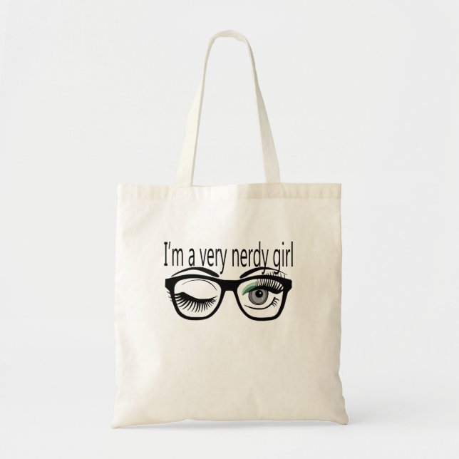 Bolso De Tela Soy un Chica muy nervioso con sombra de ojos verde (Frente)