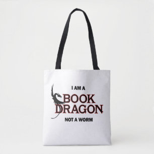 Bolso De Tela Soy un dragón del libro, no un gusano