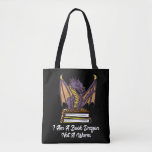 Bolso De Tela Soy Un Dragón Libro No Un Gusano Leyendo Fantasía