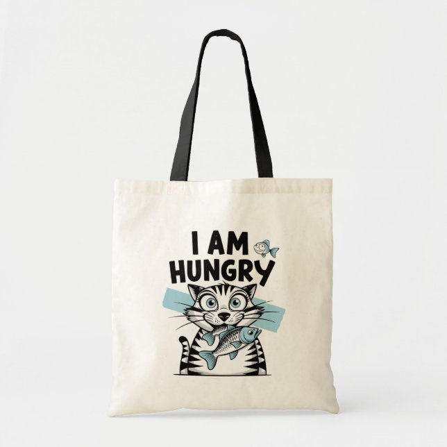 Bolso De Tela Soy un gato hambriento (Frente)