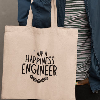 Bolso De Tela Soy un Ingeniero de la Felicidad Quirky Inspirador