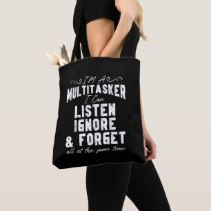 Bolso De Tela Soy un multitarea que puedo escuchar ignorar y olv