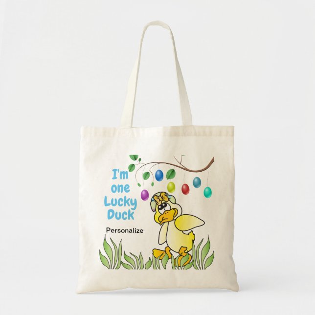 Bolso De Tela Soy un pato afortunado (Frente)