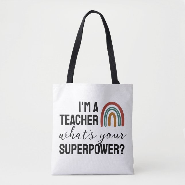 Bolso De Tela Soy un profesor, ¿cuál es tu regalo arcoiris de su (Anverso)