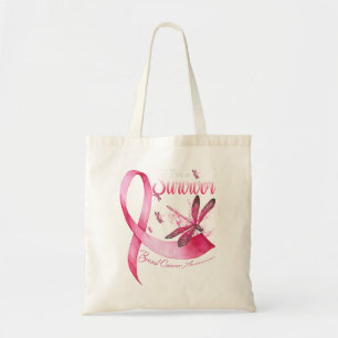 Bolso De Tela Soy un sobreviviente de cáncer de seno de cinta ro