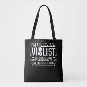 Bolso De Tela Soy un violinista, no es la música violín sarcas