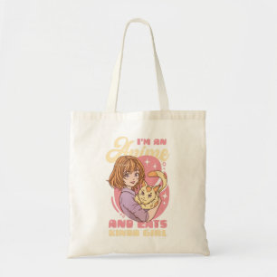 Bolso De Tela Soy una animadora y gatos como Chica Cute Anime.pn