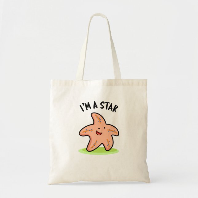 Bolso De Tela Soy una estrella divertida de Starfish Pun (Frente)