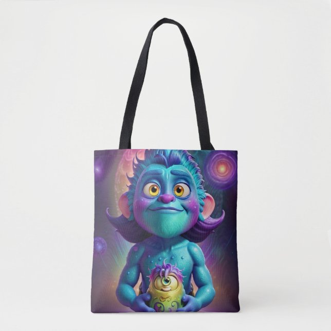 Bolso De Tela Space Alien & Friend (Anverso)
