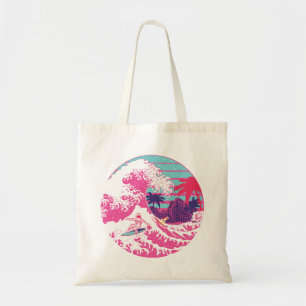 Bolso De Tela Spaceman navegando en la gran onda