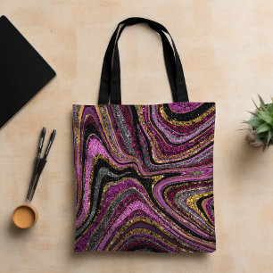 Bolso De Tela Sparkle Glam Purpurina arte de mármol femenino ros