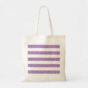 Bolso De Tela Sparkle Purpurina Look Stripes Tote Bag