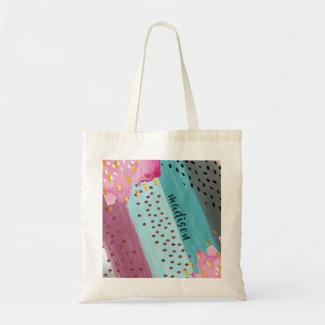 Bolso De Tela Sparkling Abstract Pastel Design (Frente)