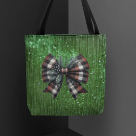 Bolso De Tela Sparkling Green Big Plough Black Bow