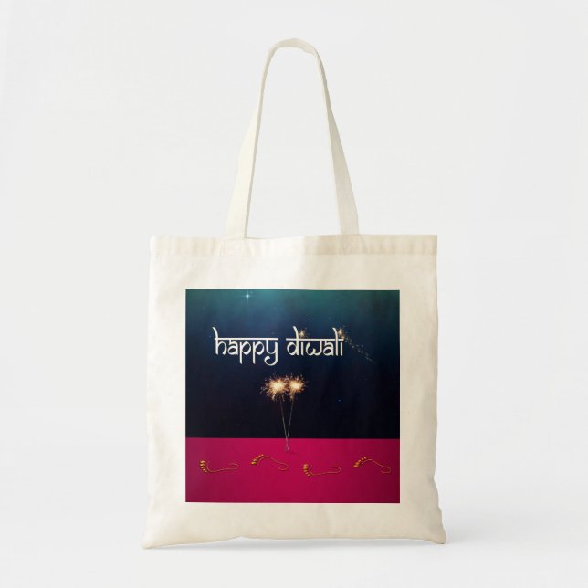 Bolso De Tela Sparkling Happy Diwali - Tote presupuestario (Frente)