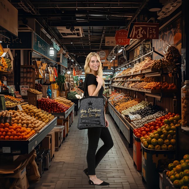 Bolso De Tela Sparkly Black Tote (Subido por el creador)