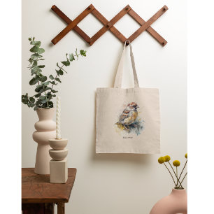 Bolso De Tela Sparrow de acuarela rusa, personalizado