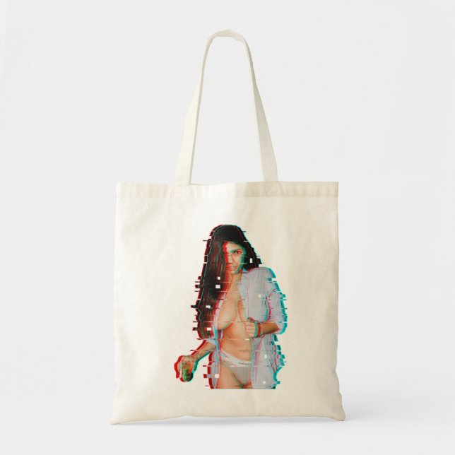 Bolso De Tela Special Present Men Women Mia Khalifa Glitched Art (Frente)