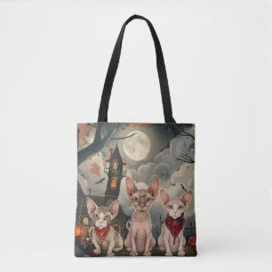 Bolso De Tela Sphynx Cat Halloween Spooky