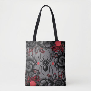 Bolso De Tela Spider Floral diseño estilo gótico