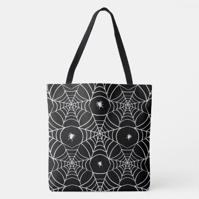 Bolso De Tela Spider Webs y Spiders (Anverso)