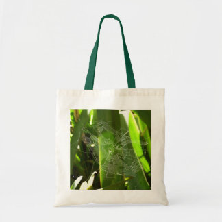 Bolso De Tela Spiderweb en la naturaleza de las hojas tropicales