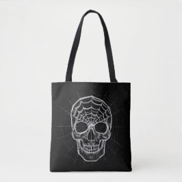 Bolso De Tela Spiderweb Skull
