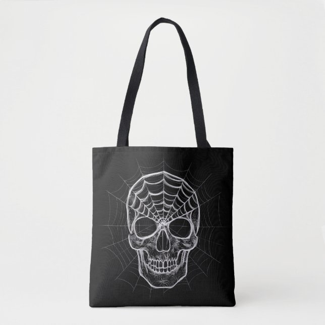 Bolso De Tela Spiderweb Skull (Anverso)