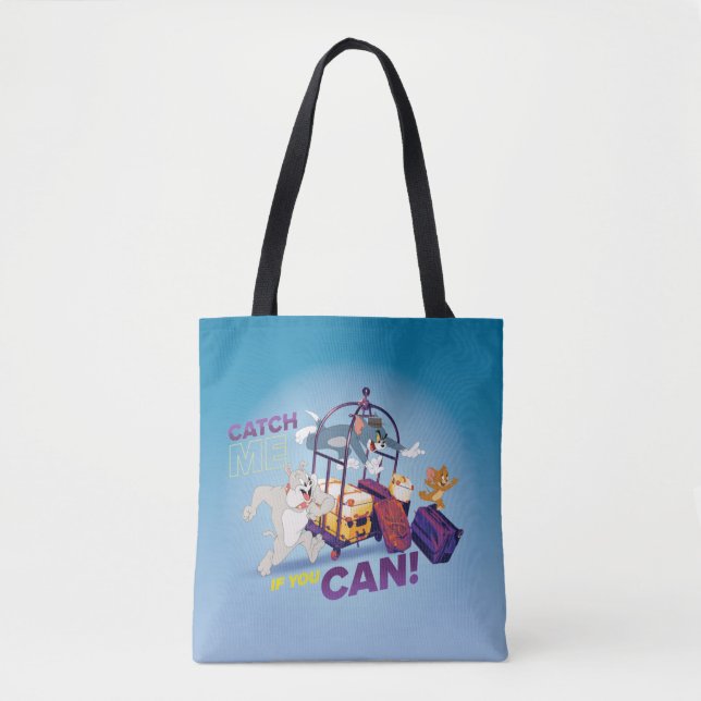 Bolso De Tela Spike, Tom Y Jerry - Atrápame Si Puedes (Anverso)