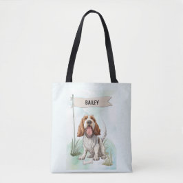 Bolso De Tela Spinone Italiano Acuarela Perro Personalizado