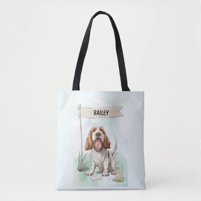 Bolso De Tela Spinone Italiano Watercolor Personalized Dog (Anverso)