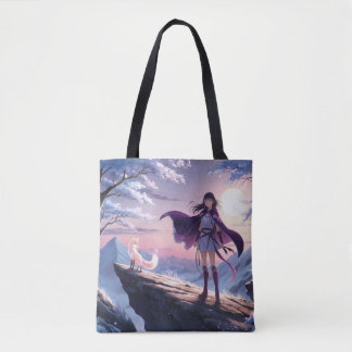 Bolso De Tela Spirit Fox Twilight | Anime Fantasy Tote Bag
