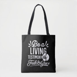 Bolso De Tela Spiritual Living Testimony Faith and Grace Quote